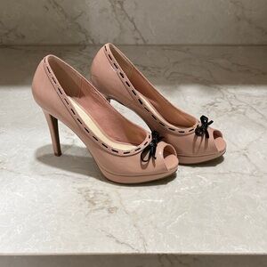 FIONI Clothing Pink Peep Toe Heels